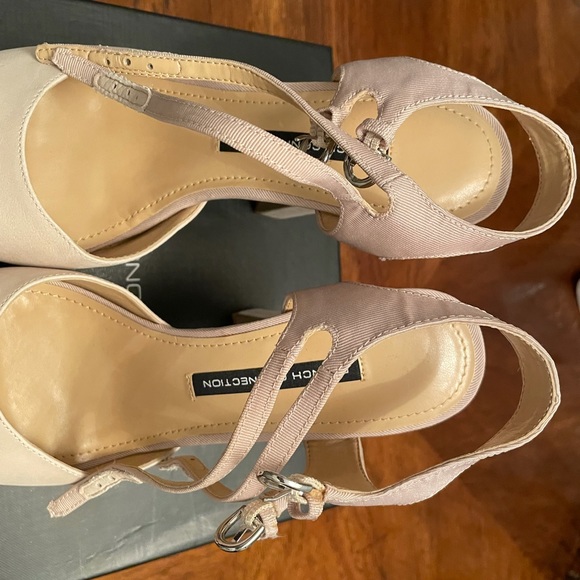 French Connection Nude Platform , size 10B with dust storage bag - Picture 3 of 9